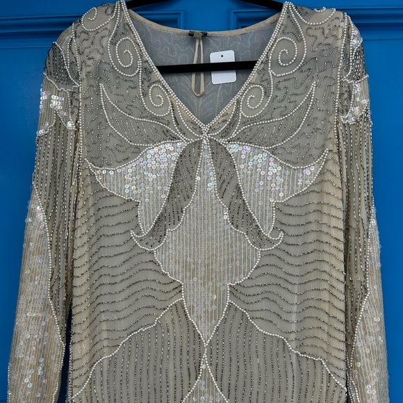 Vintage 100% Silk Sequins Dress - Picture 3 of 10